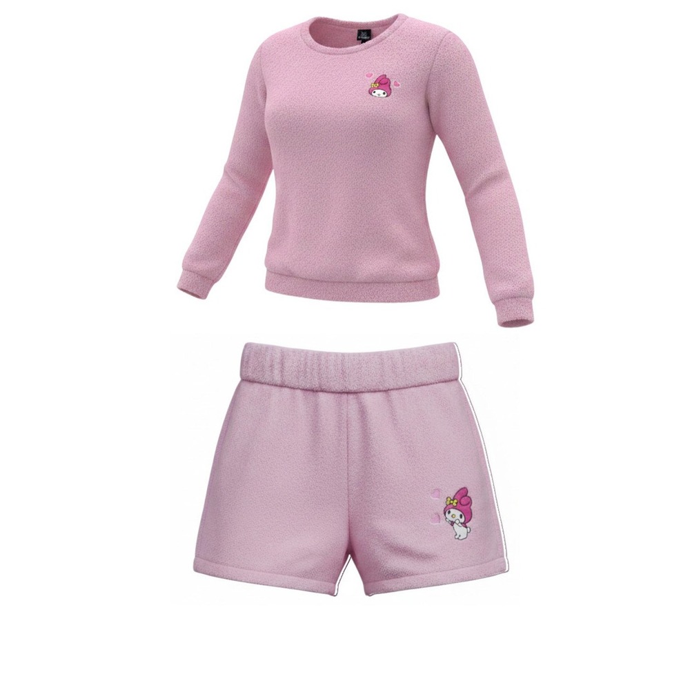 Hot Topic My Melody Cozy Set Womens XL Pink New Hearts Fleece Loungewear